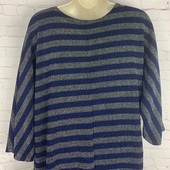 NEW LIMITED EDITION Kimono Metallic Silver & Blue Cardigan open front small 0-8 - Picture 4 of 8